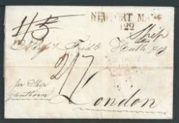 G.B. - Ireland - Ship Letters - Newport 1817. Entire letter from New York to London 