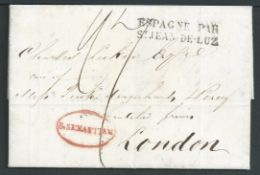 Spain - First Carlist War 1836 (Oct 16)Entire letter written from San Sebastian by a soldier in t...
