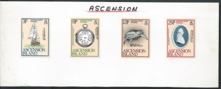 Ascension Island 1979 Captain Cook's voyages SG242/45 each handstamped large sans serif 