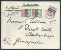 British Bechuanaland 1903 Cover to Wales franked 1897 1d lilac and 2d pair cancelled by 