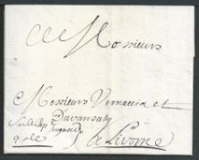 Palestine 1700 (Oct 9) Entire Letter written in French from Acre in Turkish Syria (now Akko in Is...