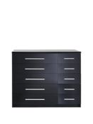 Boxed Item Prague 10 Drawers Chest [Black Gloss] 90X103X40Cm rrp, £346.0
