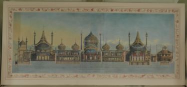 Mounted Print Brighton Pavilion - Longitudinal Section of Pavilion from John Nash