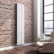 PALLET TO CONTAIN 6 x BRAND NEW BOXED 1800x360mm Gloss White Double Flat Panel Vertical Radiato...