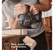(GL96) E-Series 18V Cordless Jigsaw Cordless for indoor/outdoor use. 2500SPM speed & 45° cu...