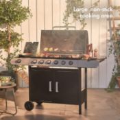 (GL118) 6+1 Burner Gas Barbecue – Portable BBQ Grill for Outdoor Entertaining and Living - Fo...