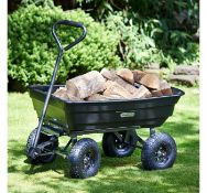 (GL53) 75ltr Garden Dump Trolley Cart Ideal for transporting and unloading plants, soil, stone...