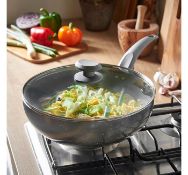 (GL49) 28cm Marble Wok 28cm diameter with 9cm depth – ideal for cooking vegetables, meats, f...