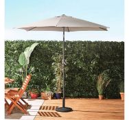 (GL47) Grey 2.7M Steel Parasol Rust-resistant powder coated steel frame with a hardwearing pol...