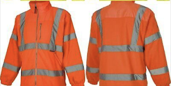 Orange fleece. 50 items. 30 of 2XL, 10 of 3XL, 10 of 4XL