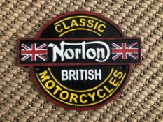 Cast Iron Norton Motorcycles Classic Wall Plaque