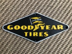 Cast Iron Good Year Tires Diamond Wall Plaque