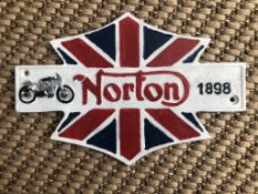 Cast Iron Norton Motorcycles 1898 Wall Plaque