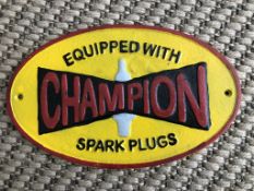 Cast Iron Champion 'Spark Plugs' Wall Plaque