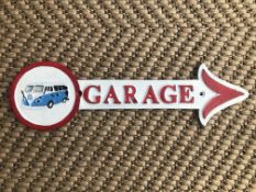 Cast Iron Volkswagen Garage Arrow Wall Plaque