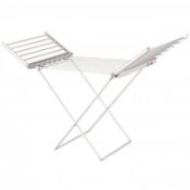 (RU361) Electric Heated Folding Clothes Horse Airer Dryer - With Extendable Heated Wings ...
