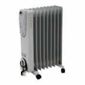 (RU8) 2000W 9 Fin Portable Oil Filled Radiator Electric Heater The 2000W Oil Filled Radiat...