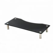 (RU338) Black Glass Monitor PC TV Stand Riser Adjustable Height Desk The use of a monitor ...