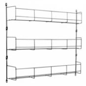 (RU319) 3 Tier 24 Jar Spice Herb Rack Kitchen Storage Wall Mountable The spice rack is the p...