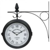 (RU314) Double Sided Paddington Station Outdoor Garden Wall Clock Add some style to your gar...