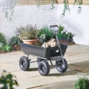 (OM95) 75L Garden Tipping Cart Dump Truck Wheelbarrow Trolley. deal for transporting and unload...