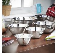 (OM58) 6 Piece Mixing Bowl Set Premium 6 piece set - 400ml, 800ml, 1.5L, 2.5L, 5L, 8L bowls ...