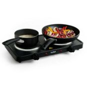 (OM113) Hot Plate Double Cooker Hob 2500W Table Top Portable Stainless Steel CONVENIENT COOKI...
