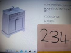 Hudson Reed Old London Timeless Sand 800mm Cabinet & Marble Top (11th)