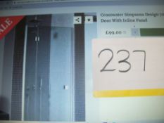 Crosswater Simpson Design 700mm Hinged Shower Door with Inline Panel