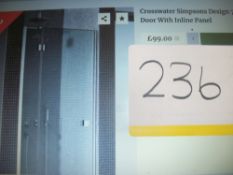 Crosswater Simpson Design 700mm Hinged Shower Door with Inline Panel