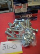 25 x Cup Square Hexagon Bolt & Nut