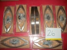 8 Pairs x Brushed Nickel Effort Punched Bow Handles