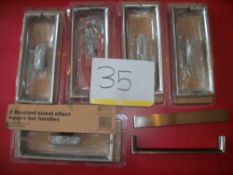 6 Pairs x 2 Brushed Nickel Effect Square Bar Handles