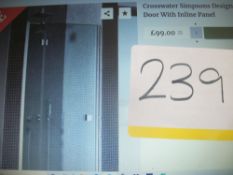 Crosswater Simpson Design 700mm Hinged Shower Door with Inline Panel