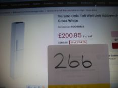 Verona Onix Tall Wall Unit 1500mm High-Gloss White