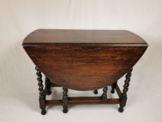Extendable Oak Table Barley Twist Legs 20Th Century