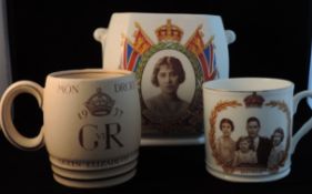 Commemoration Cup, Tankard And Tea Caddy - George Vi 1937