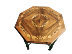Edwardian Inlaid Octagonal Card Table ( Mahogany & Walnut )