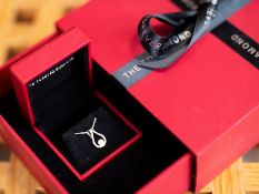 Beautiful Contemporary Forever Diamond Pendant With 9K White Gold Chain, Containing One Diamond.