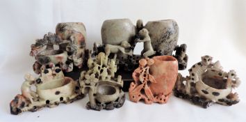 6 Vintage Chinese Soapstone Ornaments