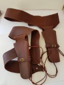 2 Brown Leather Single Gun Rig/Holsters