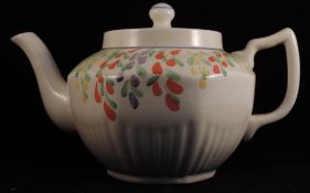 Art Deco English Arthur Woods Hand Painted Pottery Teapot With Stand And Water Jug