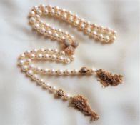 Akoya Cultured Pearl Necklace 38 Long Lariat Style