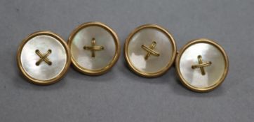 9Ct Gold And Mother Of Pearl Cufflinks