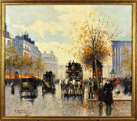 E Cortes Oil Painting Parisian Street Scene Post-Impressionism