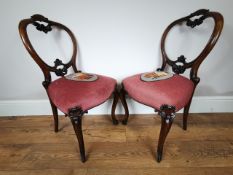The Pair Of Carved Victorian Dining Chairs