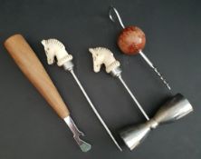 Vintage Cocktail Set With Horse Heads