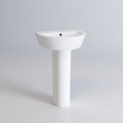 LYON II BASIN & PEDESTAL - SINGLE TAP HOLE. RRP £229.99.Made from White Vitreous China Finish...