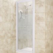 (UR74) 760mm Square Shower enclosure with Pivot door & Striped Glass. RRP £299.99. Update your...