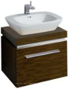 (TL126) Keramag Geberit 600mm Silk Walnut Vanity unit.RRP £818.99.Comes complete with basin. ...
